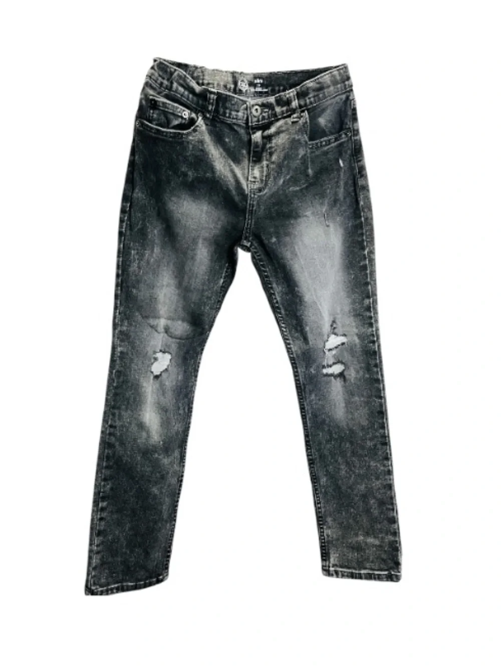Wonder Nation EUC Junior Slim Straight Distressed Black Jeans - Picture 3 of 9